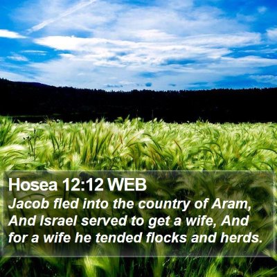 Hosea 12:12 WEB Bible Verse Image