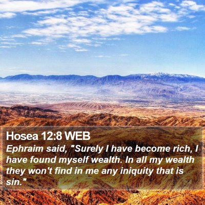 Hosea 12:8 WEB Bible Verse Image