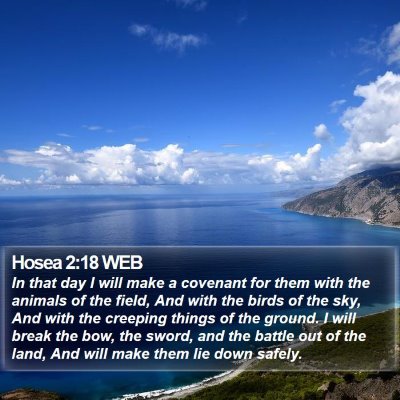 Hosea 2:18 WEB Bible Verse Image
