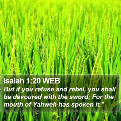 Isaiah 1:20 WEB Bible Verse Image