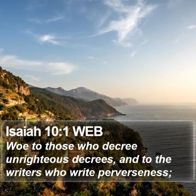 Isaiah 10:1 WEB Bible Verse Image