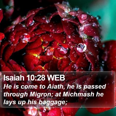 Isaiah 10:28 WEB Bible Verse Image