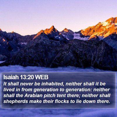 Isaiah 13:20 WEB Bible Verse Image