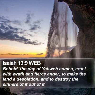 Isaiah 13:9 WEB Bible Verse Image