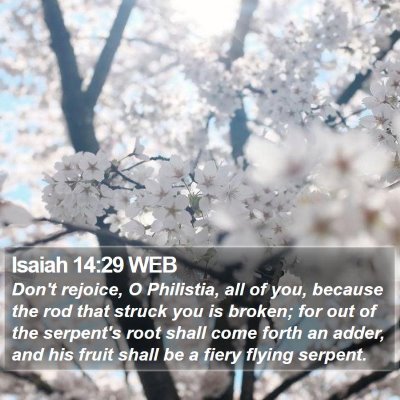 Isaiah 14:29 WEB Bible Verse Image