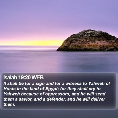 Isaiah 19:20 WEB Bible Verse Image