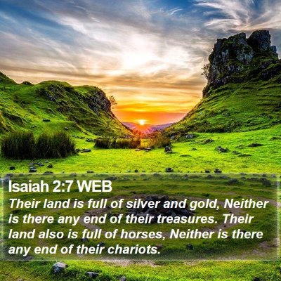Isaiah 2:7 WEB Bible Verse Image