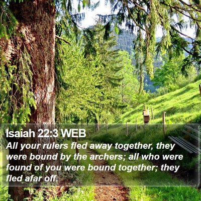Isaiah 22:3 WEB Bible Verse Image