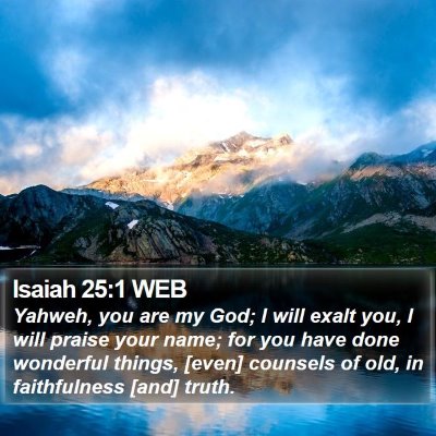 Isaiah 25:1 WEB Bible Verse Image