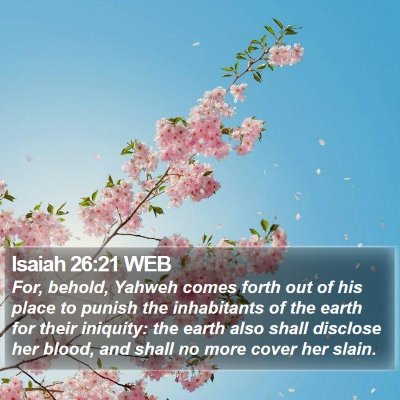 Isaiah 26:21 WEB Bible Verse Image