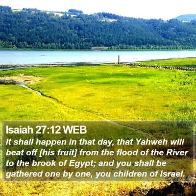 Isaiah 27:12 WEB Bible Verse Image