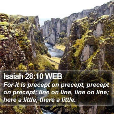 Isaiah 28:10 WEB Bible Verse Image