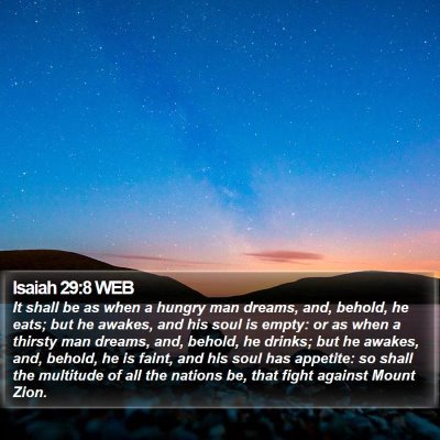 Isaiah 29:8 WEB Bible Verse Image
