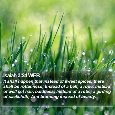 Isaiah 3:24 WEB Bible Verse Image