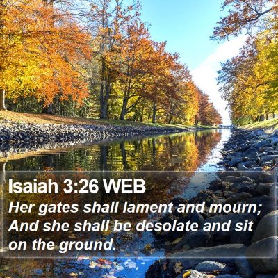 Isaiah 3:26 WEB Bible Verse Image