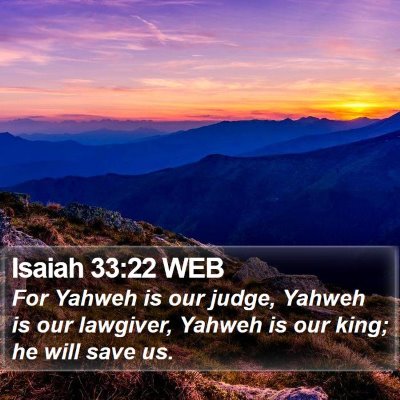 Isaiah 33:22 WEB Bible Verse Image