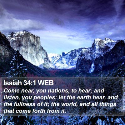 Isaiah 34:1 WEB Bible Verse Image