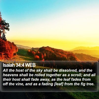 Isaiah 34:4 WEB Bible Verse Image