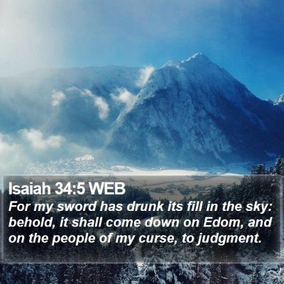 Isaiah 34:5 WEB Bible Verse Image