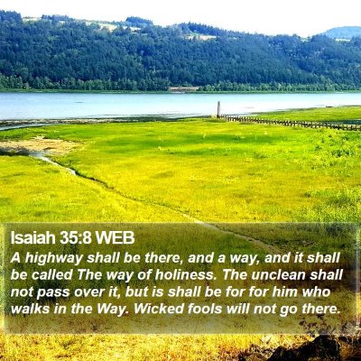 Isaiah 35:8 WEB Bible Verse Image