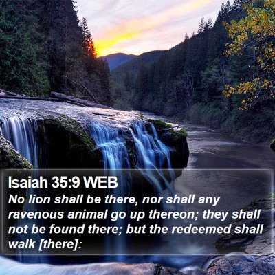 Isaiah 35:9 WEB Bible Verse Image