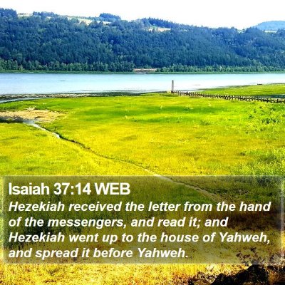 Isaiah 37:14 WEB Bible Verse Image
