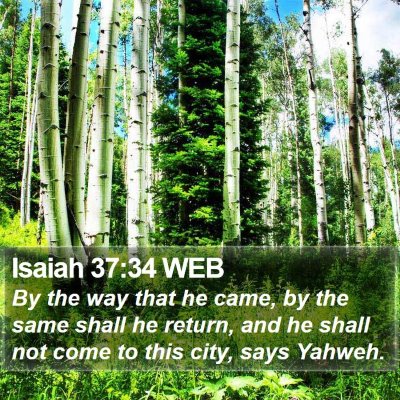 Isaiah 37:34 WEB Bible Verse Image
