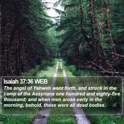 Isaiah 37:36 WEB Bible Verse Image