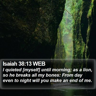 Isaiah 38:13 WEB Bible Verse Image