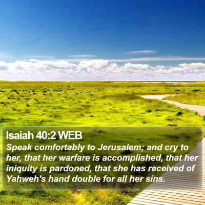 Isaiah 40:2 WEB Bible Verse Image
