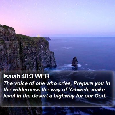 Isaiah 40:3 WEB Bible Verse Image