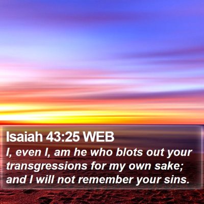 Isaiah 43:25 WEB Bible Verse Image