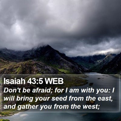 Isaiah 43:5 WEB Bible Verse Image