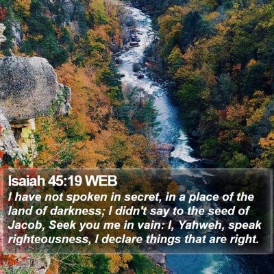 Isaiah 45:19 WEB Bible Verse Image