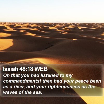 Isaiah 48:18 WEB Bible Verse Image