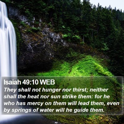 Isaiah 49:10 WEB Bible Verse Image