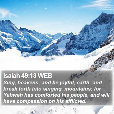 Isaiah 49:13 WEB Bible Verse Image