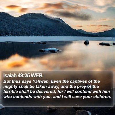 Isaiah 49:25 WEB Bible Verse Image