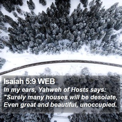 Isaiah 5:9 WEB Bible Verse Image