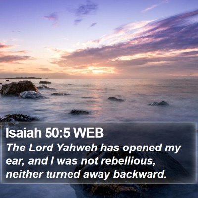 Isaiah 50:5 WEB Bible Verse Image