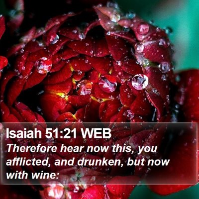 Isaiah 51:21 WEB Bible Verse Image