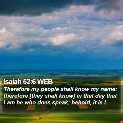 Isaiah 52:6 WEB Bible Verse Image