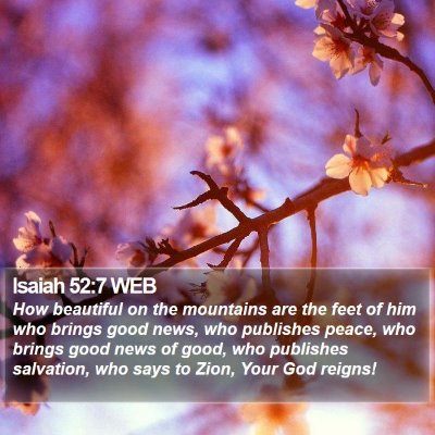 Isaiah 52:7 WEB Bible Verse Image