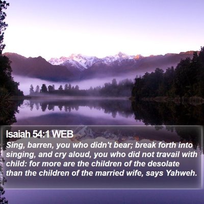 Isaiah 54:1 WEB Bible Verse Image