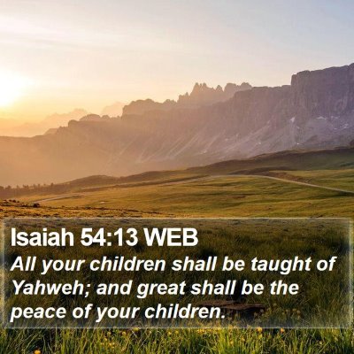 Isaiah 54:13 WEB Bible Verse Image