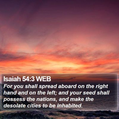 Isaiah 54:3 WEB Bible Verse Image