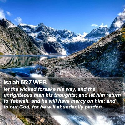 Isaiah 55:7 WEB Bible Verse Image