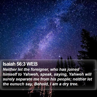 Isaiah 56:3 WEB Bible Verse Image