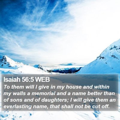 Isaiah 56:5 WEB Bible Verse Image
