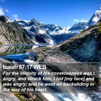 Isaiah 57:17 WEB Bible Verse Image